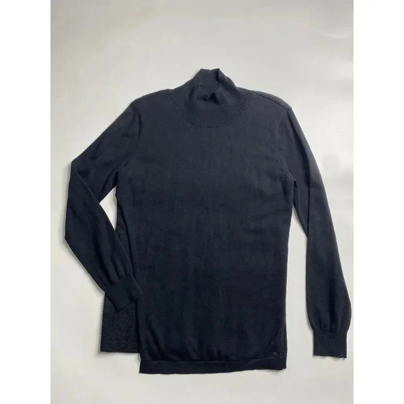 One Grey Day Sweater Womens Medium Alpaca Merino Wool Cashmere Turtle Neck Black - Picture 1 of 7